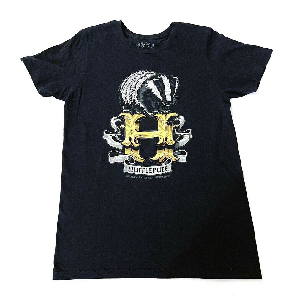 HARRY POTTER Hufflepuff Men's Short Sleeve T-Shirt Size Medium - EUC